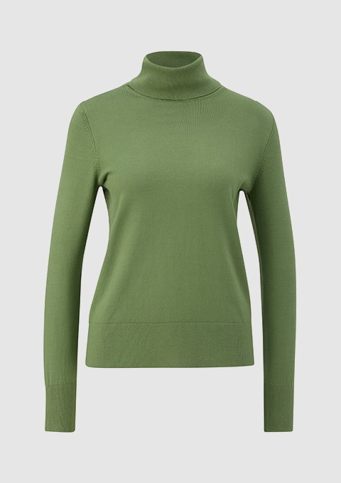 Grüner Rollkragenpullover für Frauen.