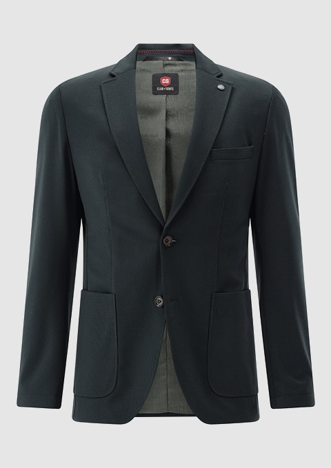 Ein schwarzer Blazer mit zwei Taschen und zwei Knöpfen. Ein schwarzer Blazer mit zwei Taschen und zwei Knöpfen.