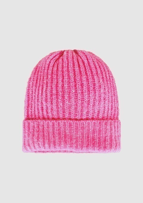 Eine pinke Strickmütze. Eine pinke Strickmütze.