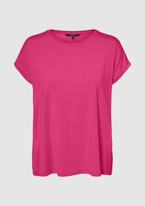 Ein pinkes T-Shirt mit kurzen Ärmeln. Ein pinkes T-Shirt mit kurzen Ärmeln.
