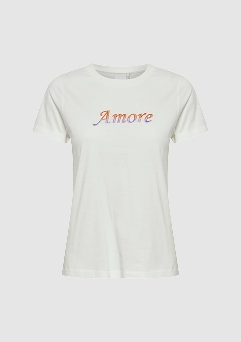 T-Shirt in Weiß mit dem Schriftzug "Amore".