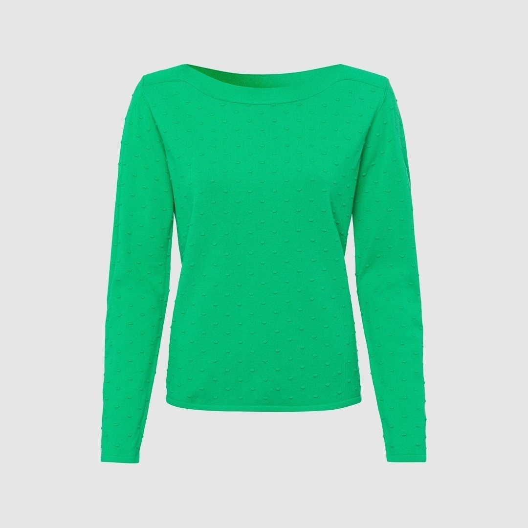 Grünes Langarmshirt mit strukturiertem Design. Grünes Langarmshirt mit strukturiertem Design.