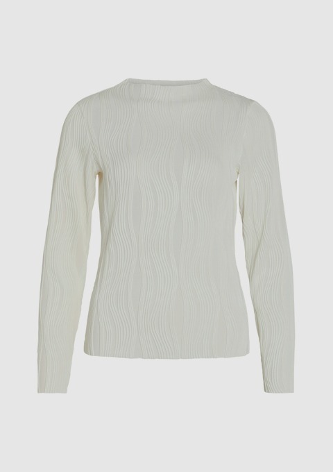 Ein weißes Langarmshirt mit Wellenmuster. Ein weißes Langarmshirt mit Wellenmuster.