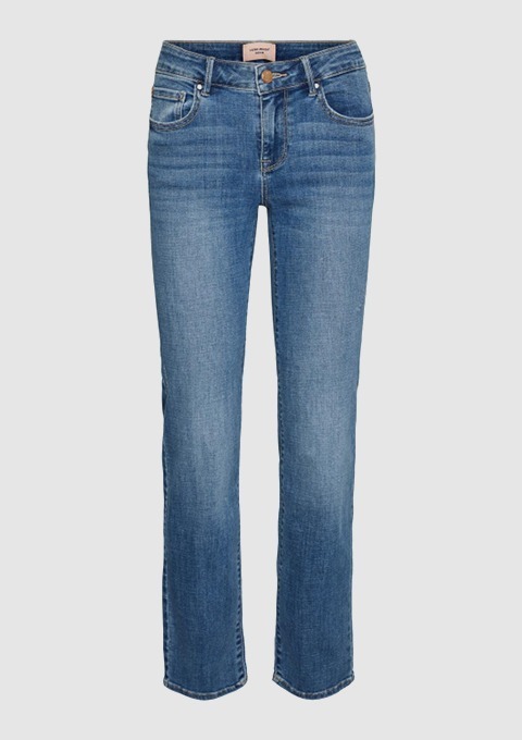 Eine gerade geschnittene Damenjeans in hellem Denim. Eine gerade geschnittene Damenjeans in hellem Denim.