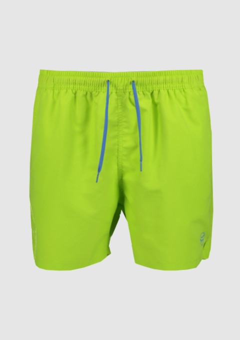 Grüne Badehose mit blauem Kordelzug. Grüne Badehose mit blauem Kordelzug.