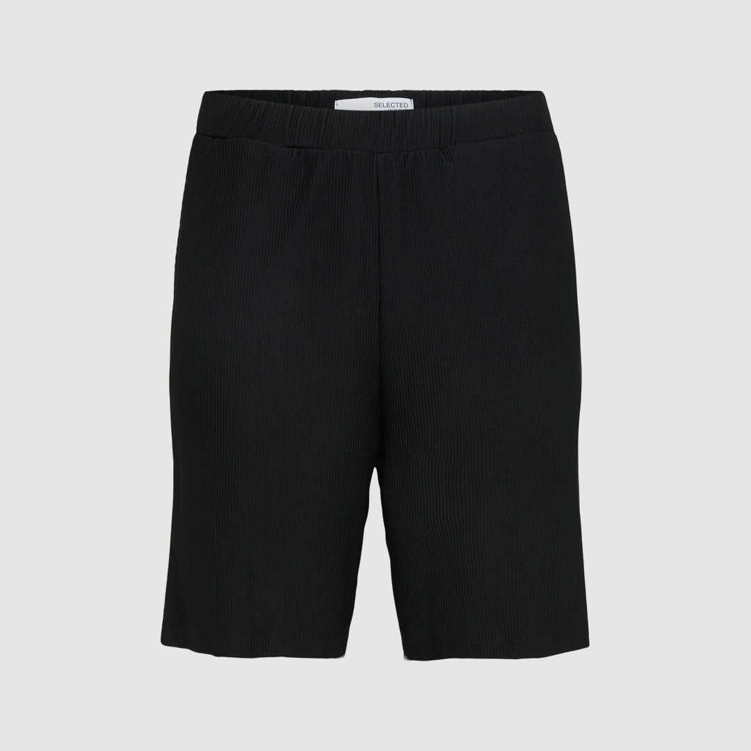 Schwarze Shorts mit elastischem Bund.