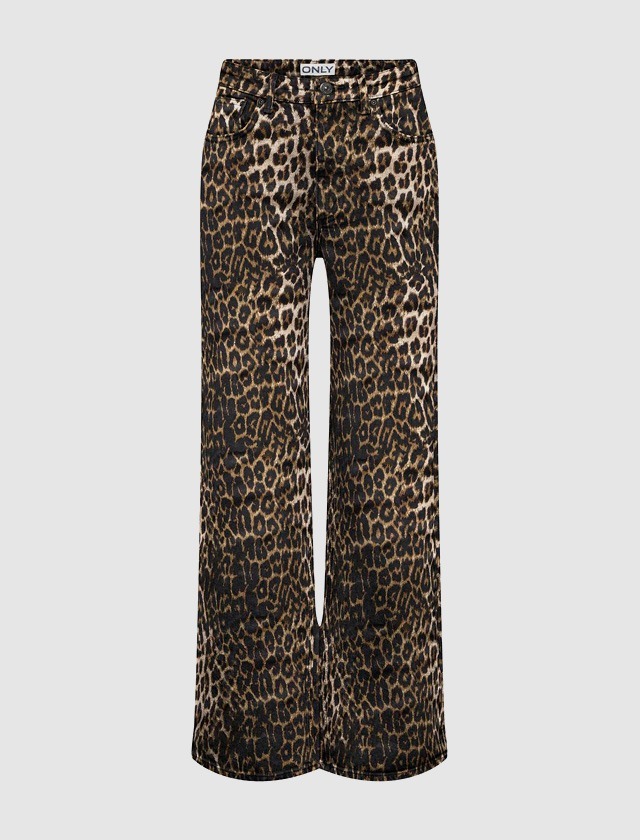 Leopardenmuster-Hosen.