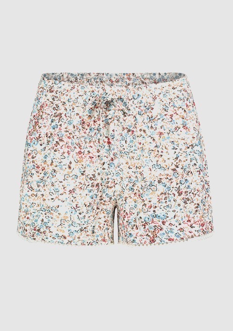Bunte Shorts mit floralem Muster und elastischem Bund.