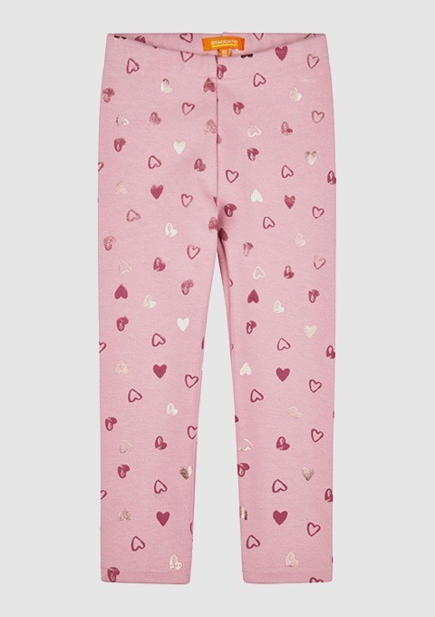 Rosa Leggings mit Herzen in verschiedenen Farben. Rosa Leggings mit Herzen in verschiedenen Farben.