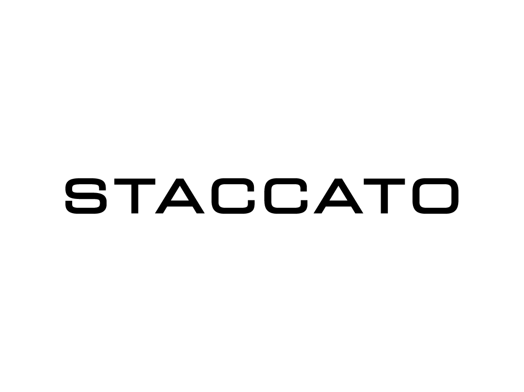 Textlogo mit dem Schriftzug "STACCATO".