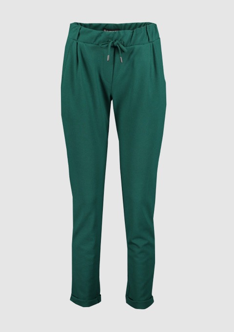 Grüne Hose mit elastischem Bund und Kordelzug. Grüne Hose mit elastischem Bund und Kordelzug.