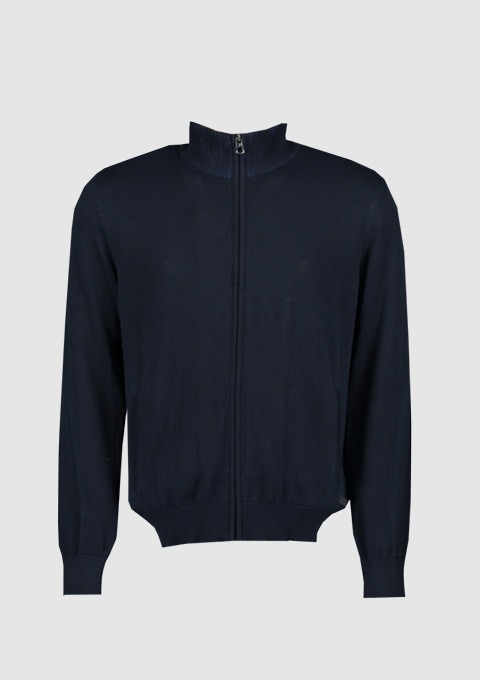 Dunkelblouson mit Stehkragen und Reißverschluss. Dunkelblouson mit Stehkragen und Reißverschluss.