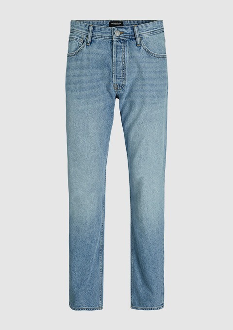 Eine hellblaue Jeanshose.