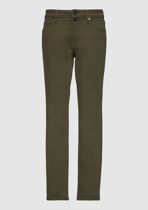Eine grüne Skinny-Jeans.