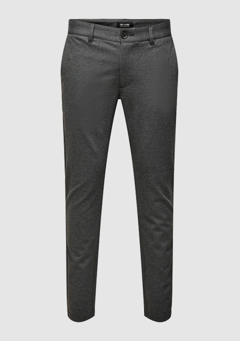 Graue Herren-Hose mit schmalem Schnitt.