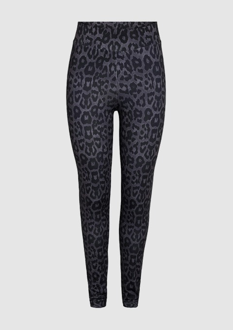Schwarze Leggings mit Leopardenmuster. Schwarze Leggings mit Leopardenmuster.