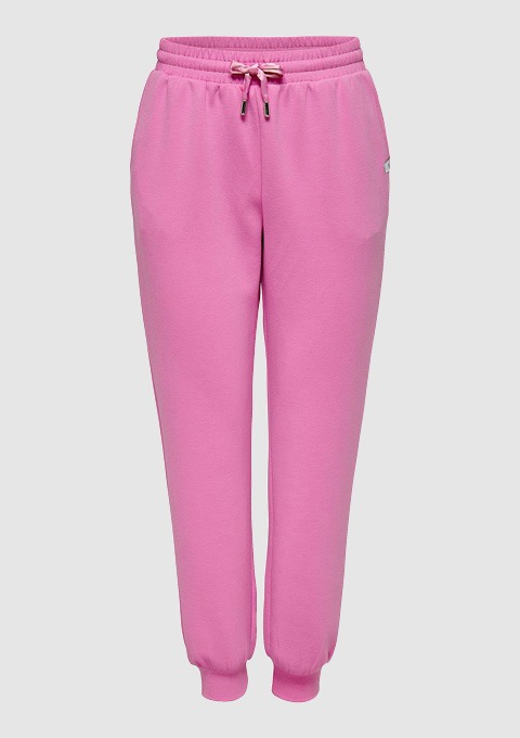 Rosa Sweatpants mit Kordelzug und Bündchen. Rosa Sweatpants mit Kordelzug und Bündchen.
