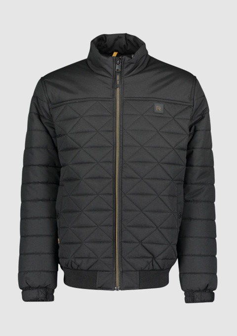 Schwarze, gesteppten Jacke mit Reißverschluss und Stehkragen. Schwarze, gesteppten Jacke mit Reißverschluss und Stehkragen.