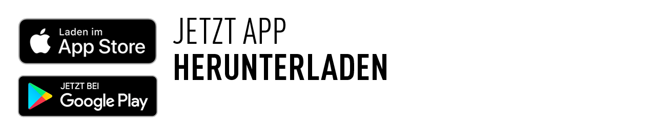Icons zum Herunterladen einer App aus dem App Store und von Google Play.
