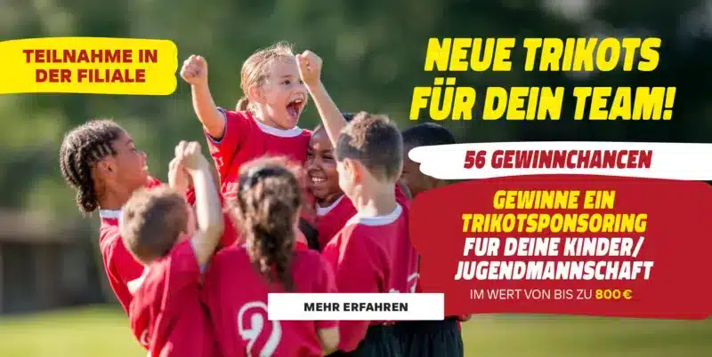 Unterstützung für den Jugendsport: MODEPARK RÖTHER verlost Trikotsponsoring an allen 57 Standorten Unterstützung für den Jugendsport: MODEPARK RÖTHER verlost Trikotsponsoring an allen 57 Standorten