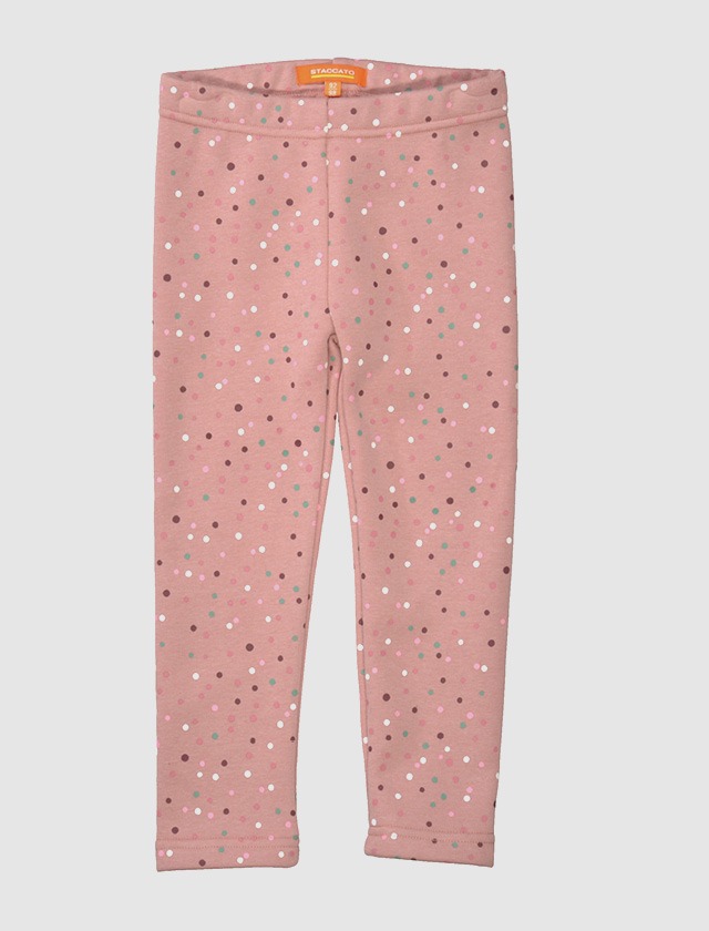 Rosa Leggings mit farbigen Punkten. Rosa Leggings mit farbigen Punkten.
