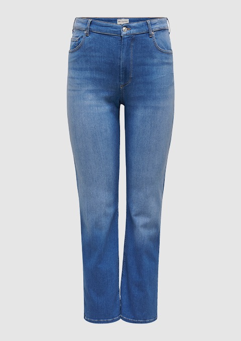 Eine blaue Jeanshose.