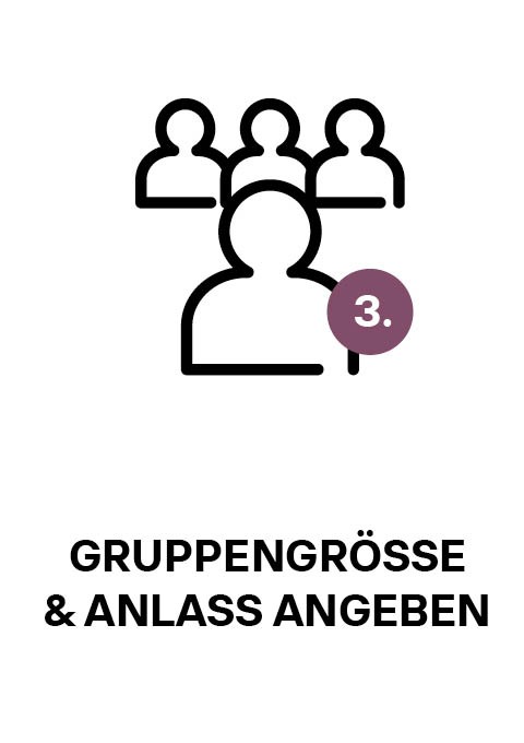 Gruppengröße & Anlass angeben