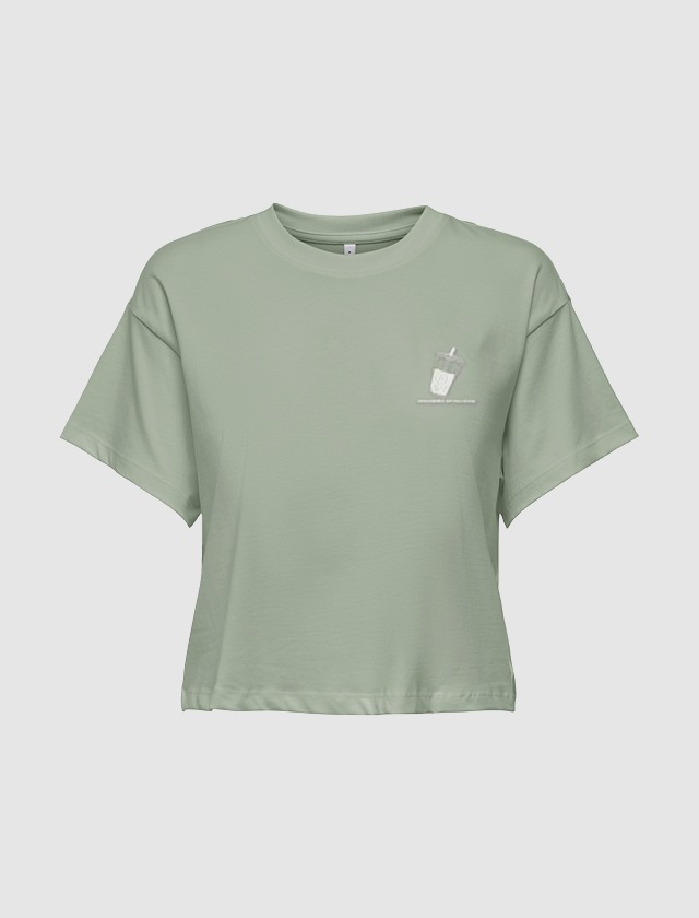 Damen-Crop-Top in Salbeigrün, modisch und lässig, ideal für den Sommer. Damen-Crop-Top in Salbeigrün, modisch und lässig, ideal für den Sommer.