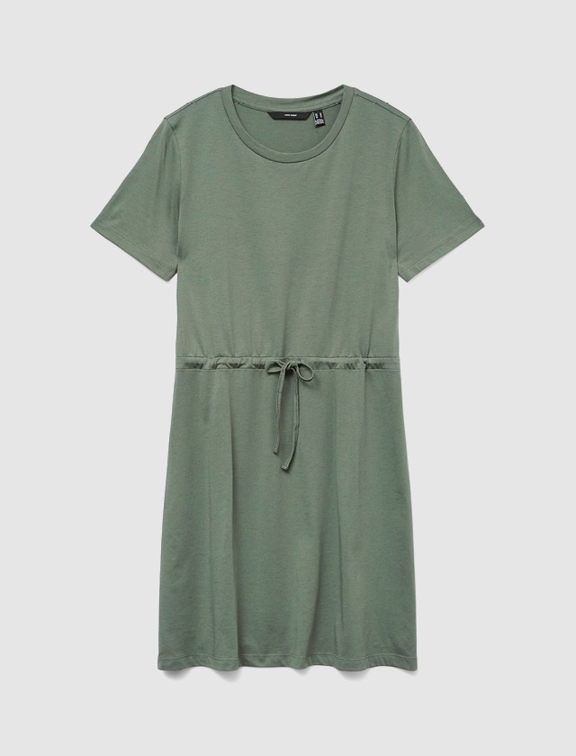 Damen T-Shirt-Kleid in olivgrün, lässig geschnitten und ideal für den Alltag. Damen T-Shirt-Kleid in olivgrün, lässig geschnitten und ideal für den Alltag.