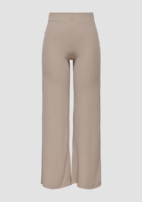 Beige, weite Hose mit hohem Bund. Beige, weite Hose mit hohem Bund.