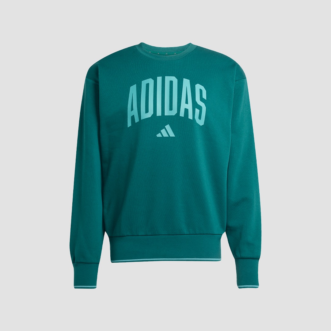 Grüner Sweatshirt mit „ADIDAS“-Schriftzug. Grüner Sweatshirt mit "ADIDAS"-Schriftzug.