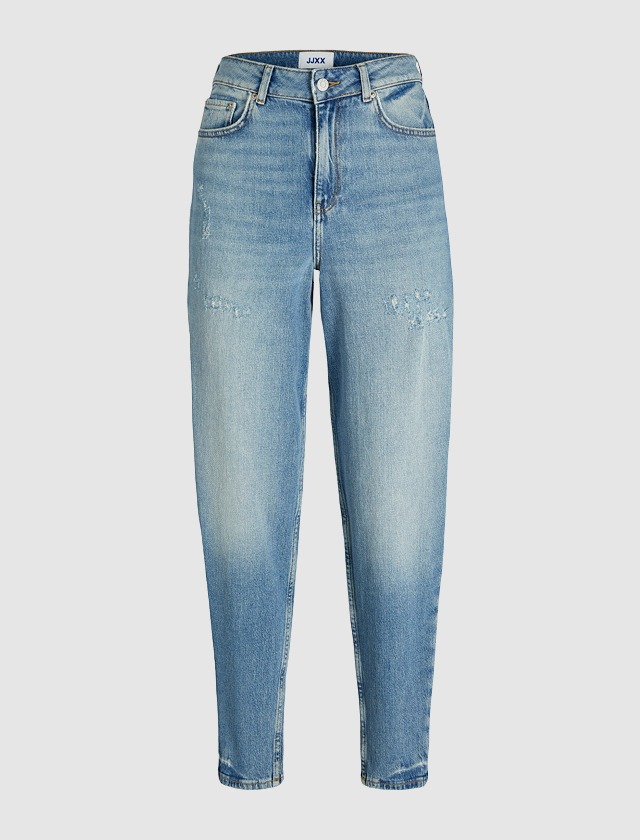 Helle, blaue Jeans mit einem modischen, gekürzten Schnitt, ideal für lässige Outfits im Frühling und Sommer. Helle, blaue Jeans mit einem modischen, gekürzten Schnitt, ideal für lässige Outfits im Frühling und Sommer.